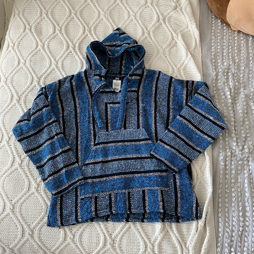 blue and black baja hoodie